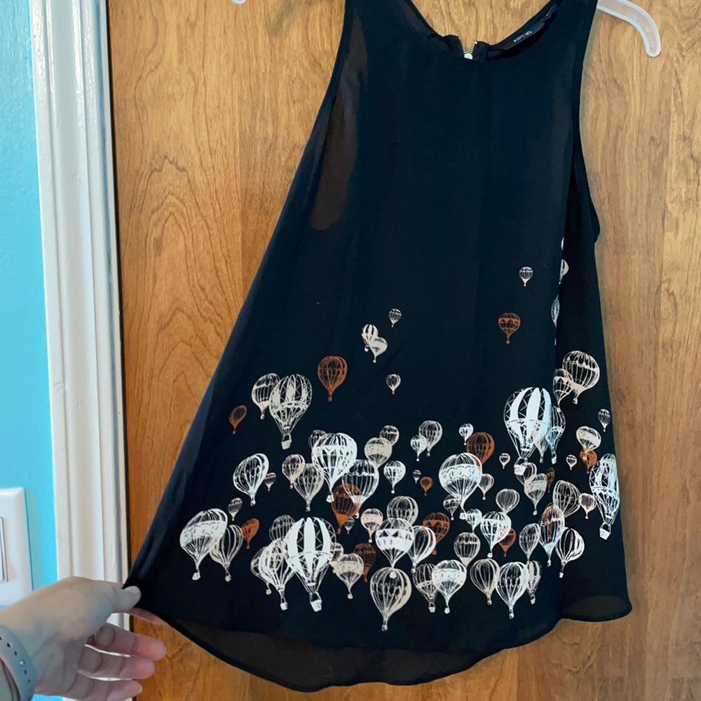 Hot air balloon back zip tank top